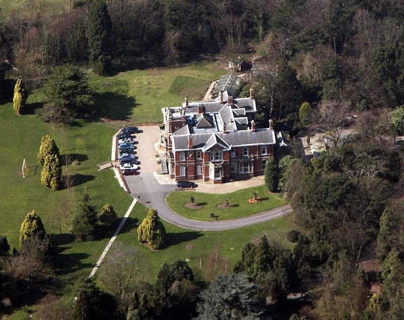 Aerial view of Weelsby Hall.