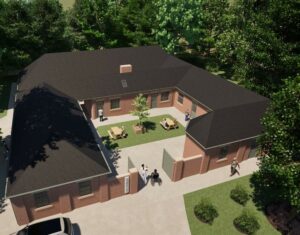 The Stables Visualisation C Aerial View Of Courtyard Buildings
